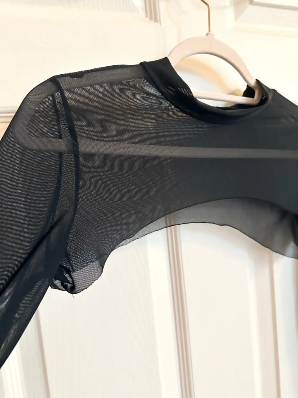 Black mesh neck and arm top - Picture 2 of 3